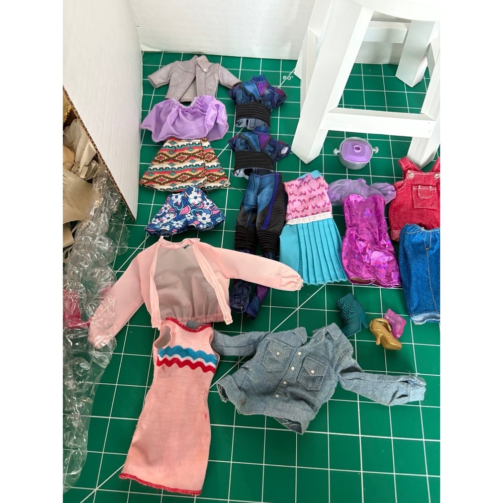 Barbie Doll Clothes and Accessories Lot Mixed Outfits Shoes Bags Furniture
